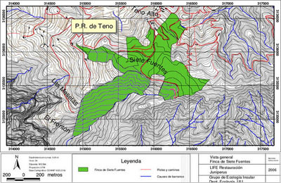 Mapa de la finca objeto de restauracin